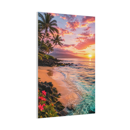 Maui Tropical Sunrise Shoreline Wall Art & Canvas Print