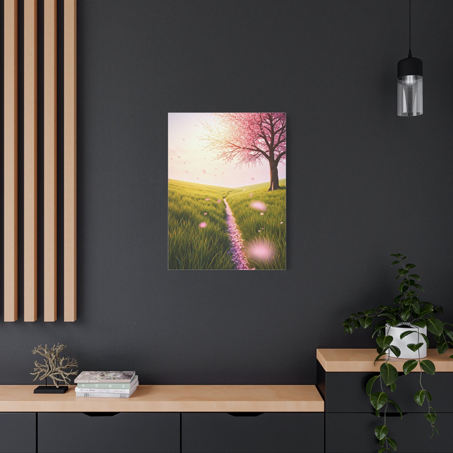 Dreamy Sakura Petal Meadow Path Wall Art & Canvas Prints
