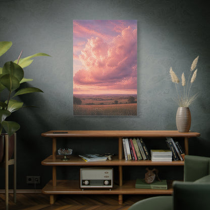 Pink Cloudscape Horizon Landscape Wall Art & Canvas Print