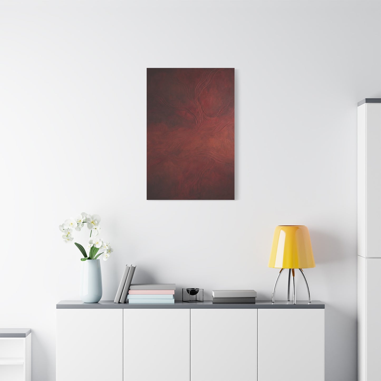 Earthy Red Wabi-Sabi Texture Abstraction Wall Art & Canvas Print