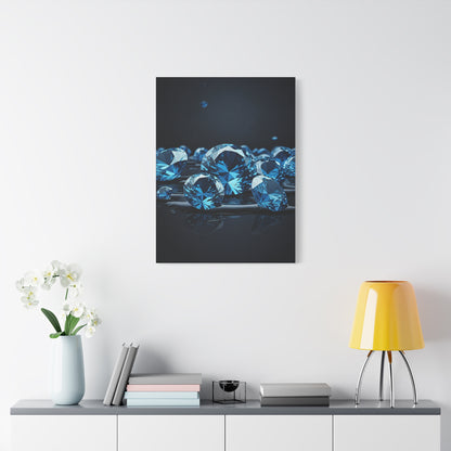 Scattered Blue Diamonds Luxury Wall Art & Canvas Prints