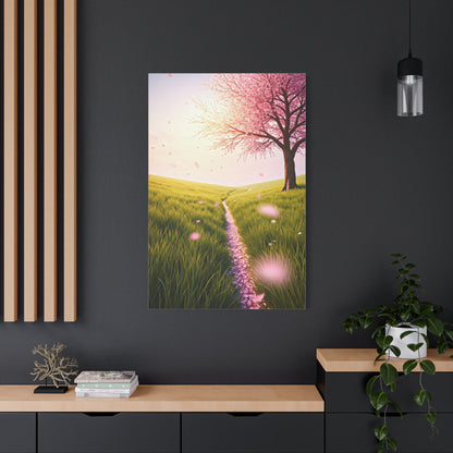 Dreamy Sakura Petal Meadow Path Wall Art & Canvas Prints