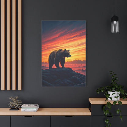Sunset Summit Bear Silhouette Wall Art & Canvas Prints