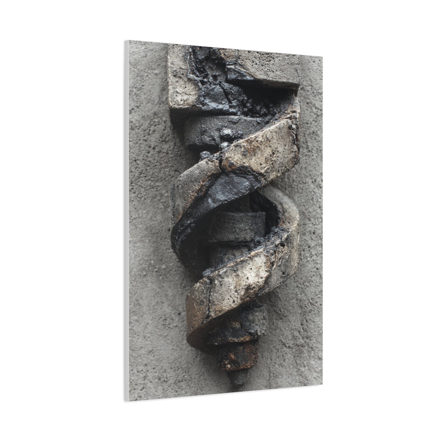 Weathered Spiral Stone Sculpture Wall Art & Canvas Print