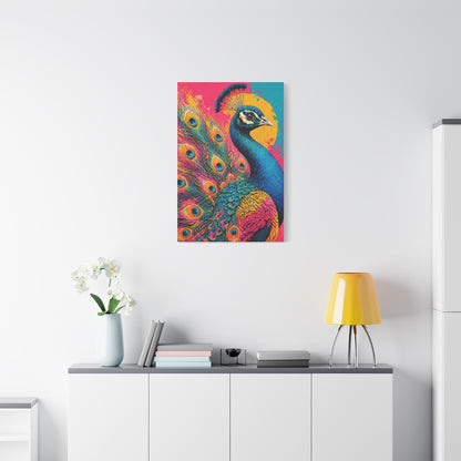 Vibrant Pop Art Peacock Statement Wall Art & Canvas Print