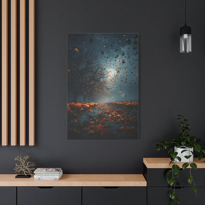 Autumn Leaf Storm Pumpkin Field Wall Art & Canvas Print