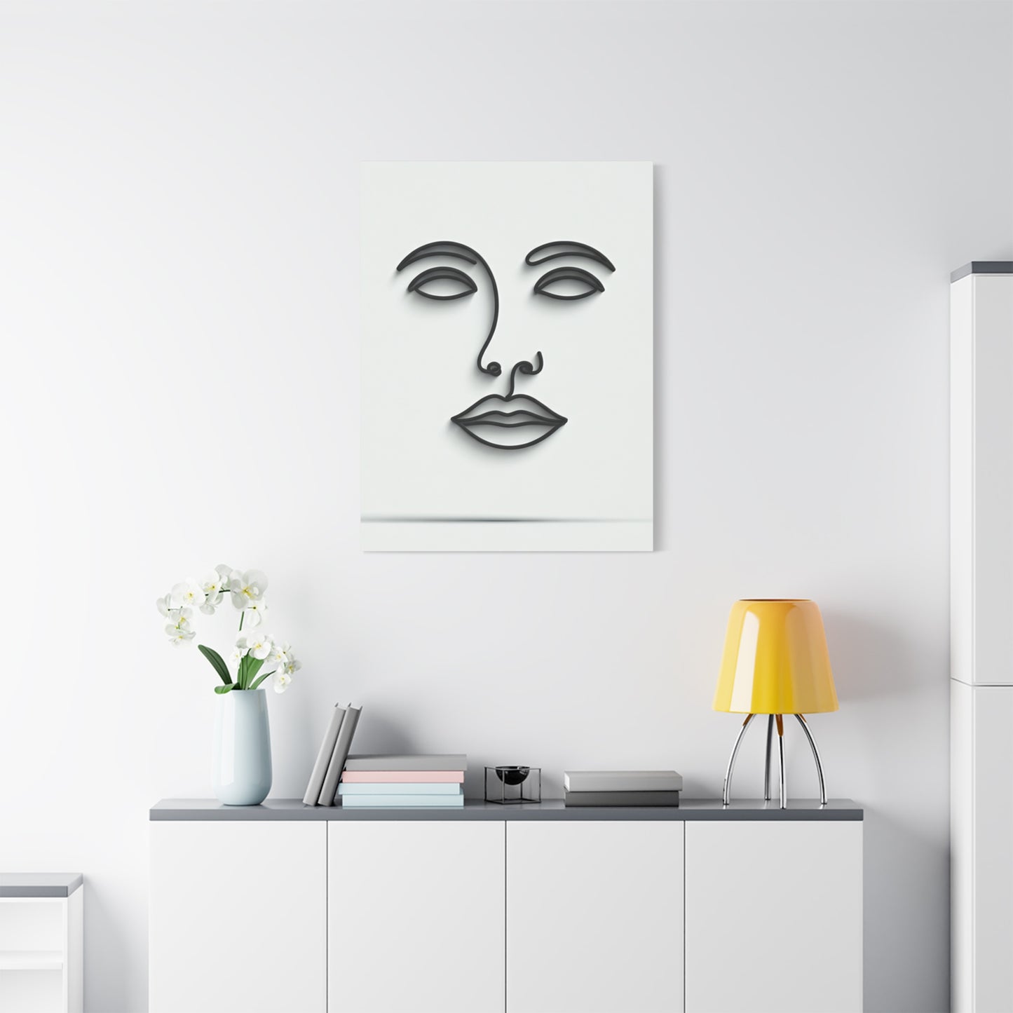 Silent Lines Minimal Face Wall Art & Canvas Print