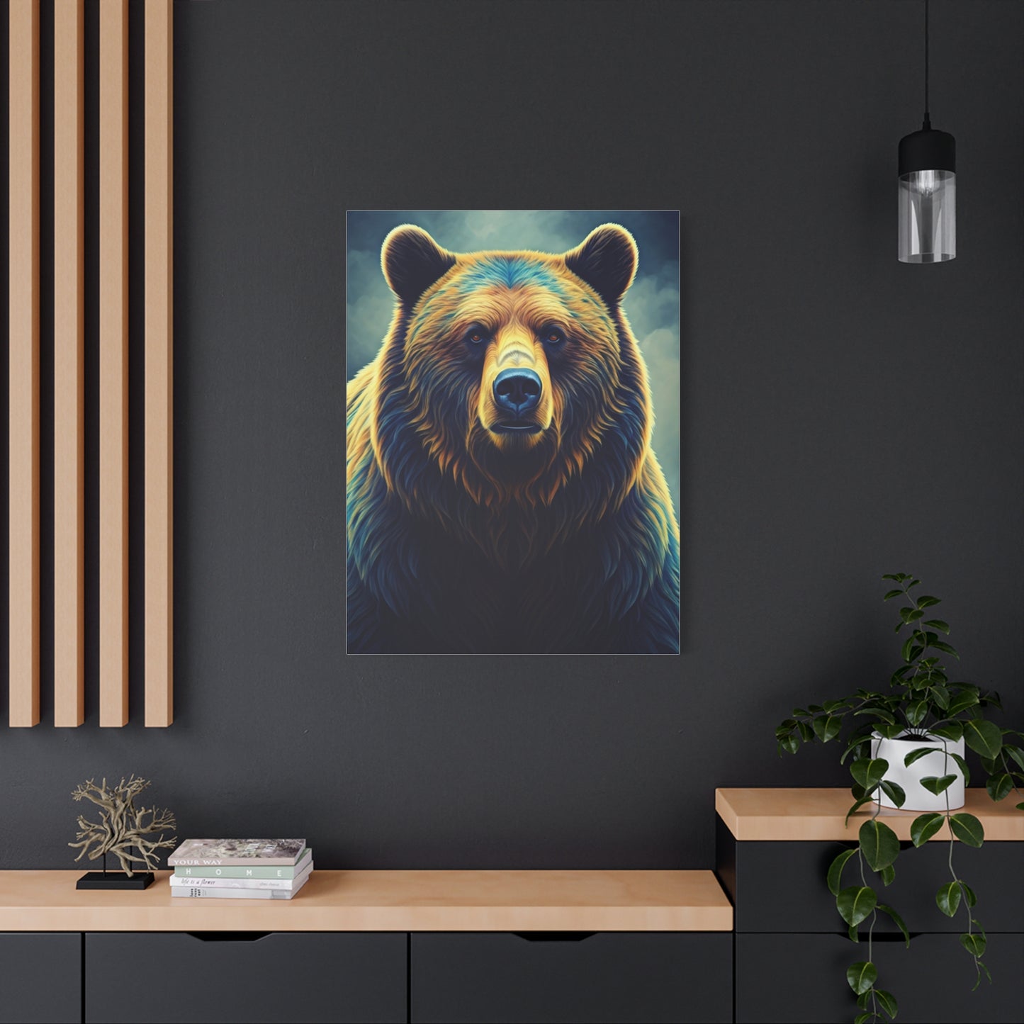 Golden Light Grizzly Face Wall Art & Canvas Prints