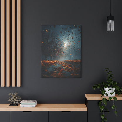 Autumn Leaf Storm Pumpkin Field Wall Art & Canvas Print