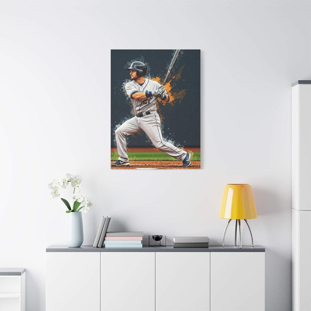 Batter Ready at Home Plate Stadium View Wall Art & Canvas Prints