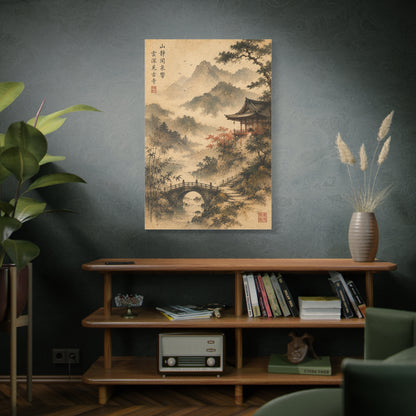 Kyoto Mountain Temple Tranquility Scene Wall Art & Canvas Print