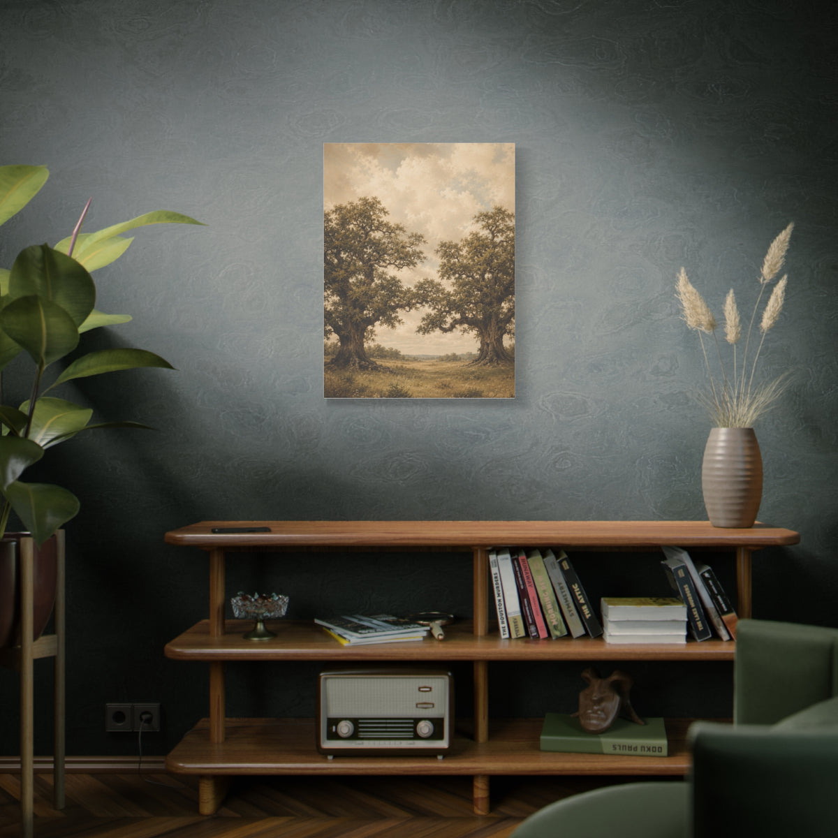 Twin Oak Harmony Landscape Trees Wall Art & Canvas Print