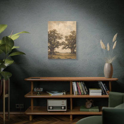 Twin Oak Harmony Landscape Trees Wall Art & Canvas Print