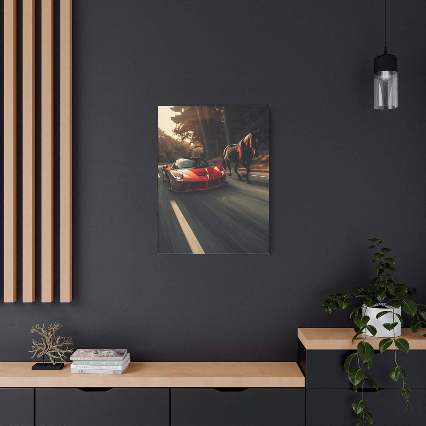 LaFerrari & Stallion Motion Power Wall Art & Canvas Print