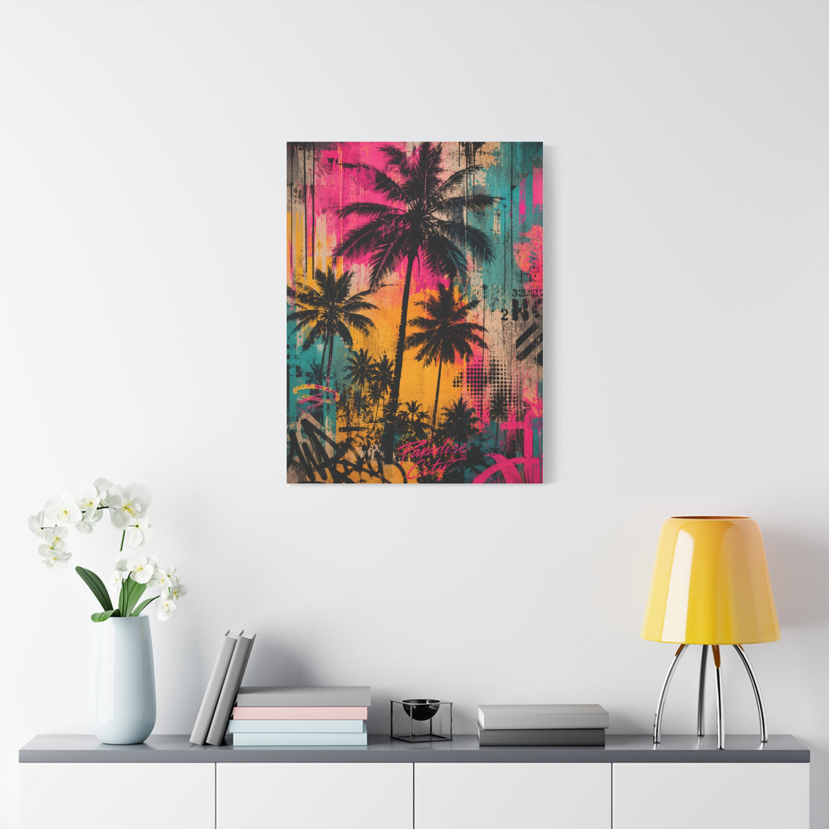 Urban Tropical Graffiti Palm Statement Tropical Wall Art & Canvas Print