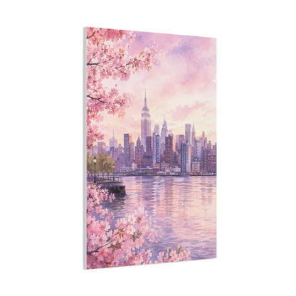 Spring Manhattan Skyline Blossom Wall Art & Canvas Print