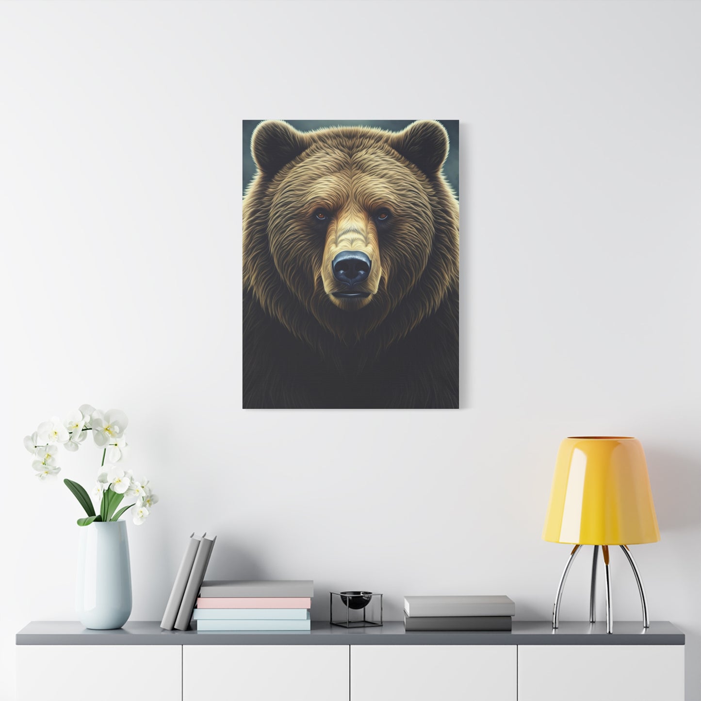 Vibrant Artistic Grizzly Portrait Wall Art & Canvas Prints