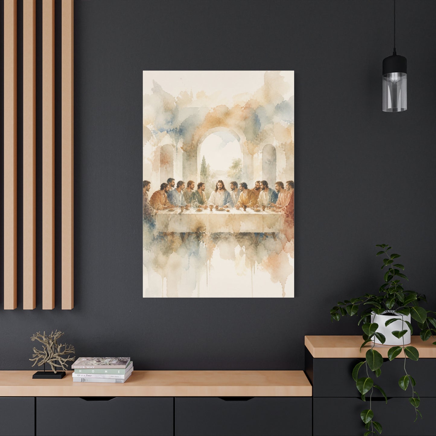 Soft Watercolor Last Supper Composition Wall Art & Canvas Print