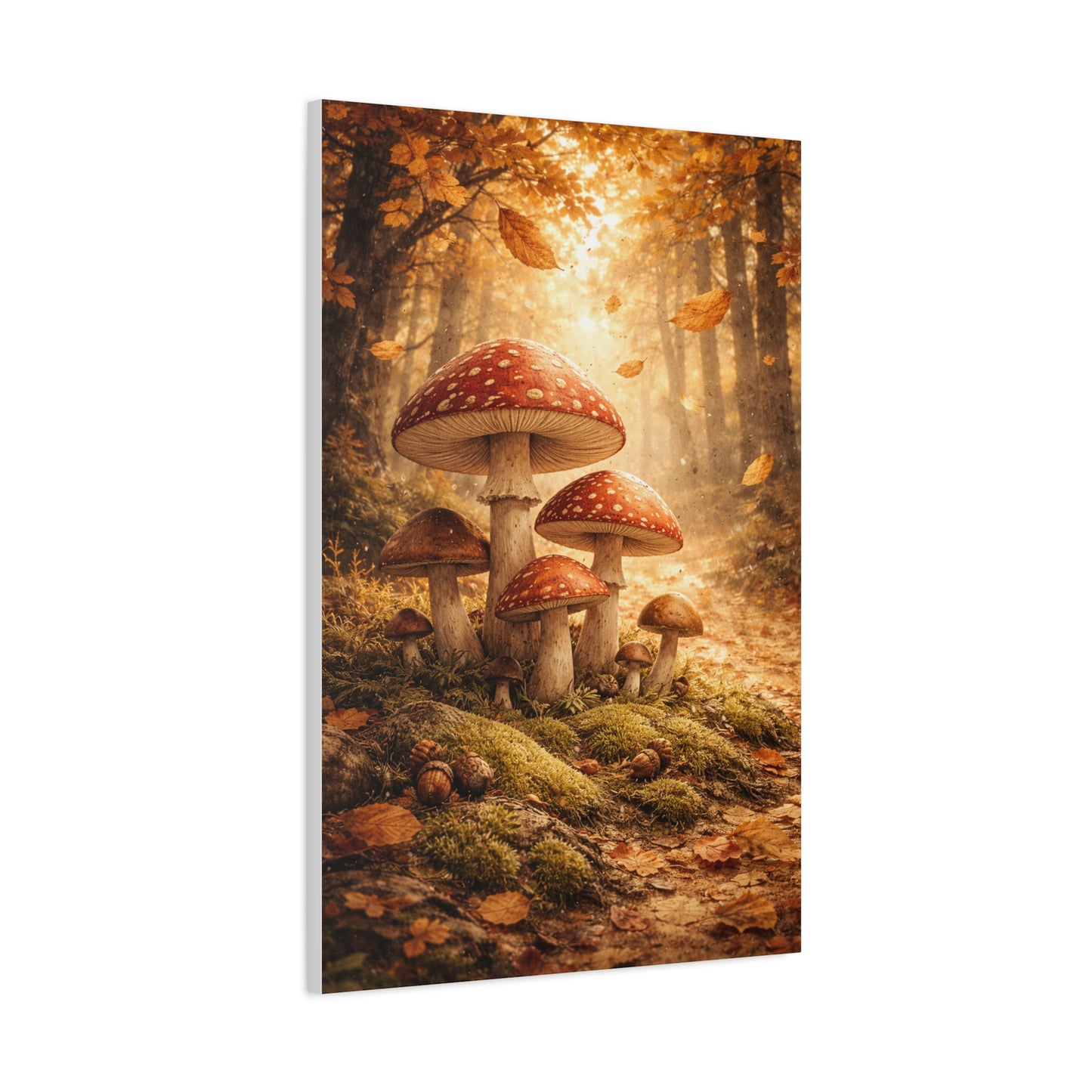 Magical Autumn Amanita Mushroom Forest Wall Art & Canvas Print