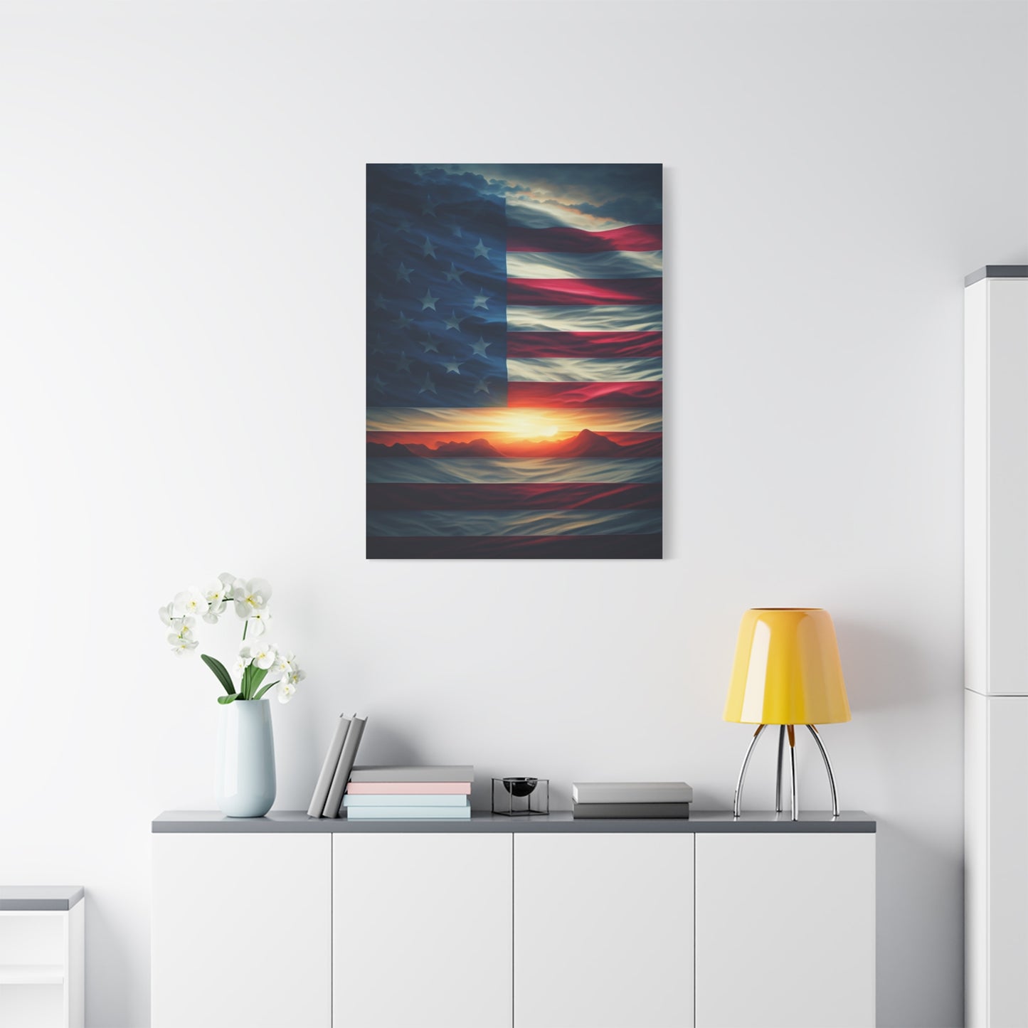Stars and Stripes Dawn Reflection Wall Art & Canvas Prints