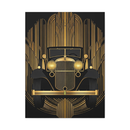 Classic Gold Roadster Art Deco Wall Art & Canvas Prints