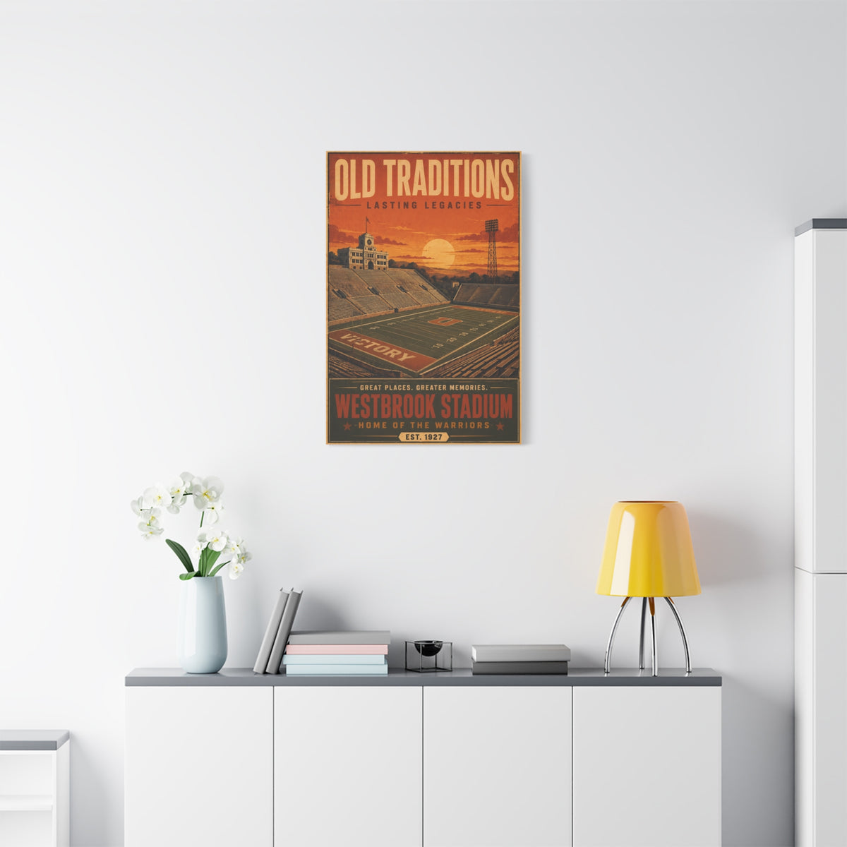 Westbrook Stadium Vintage Legacy Sports Wall Art & Canvas Print