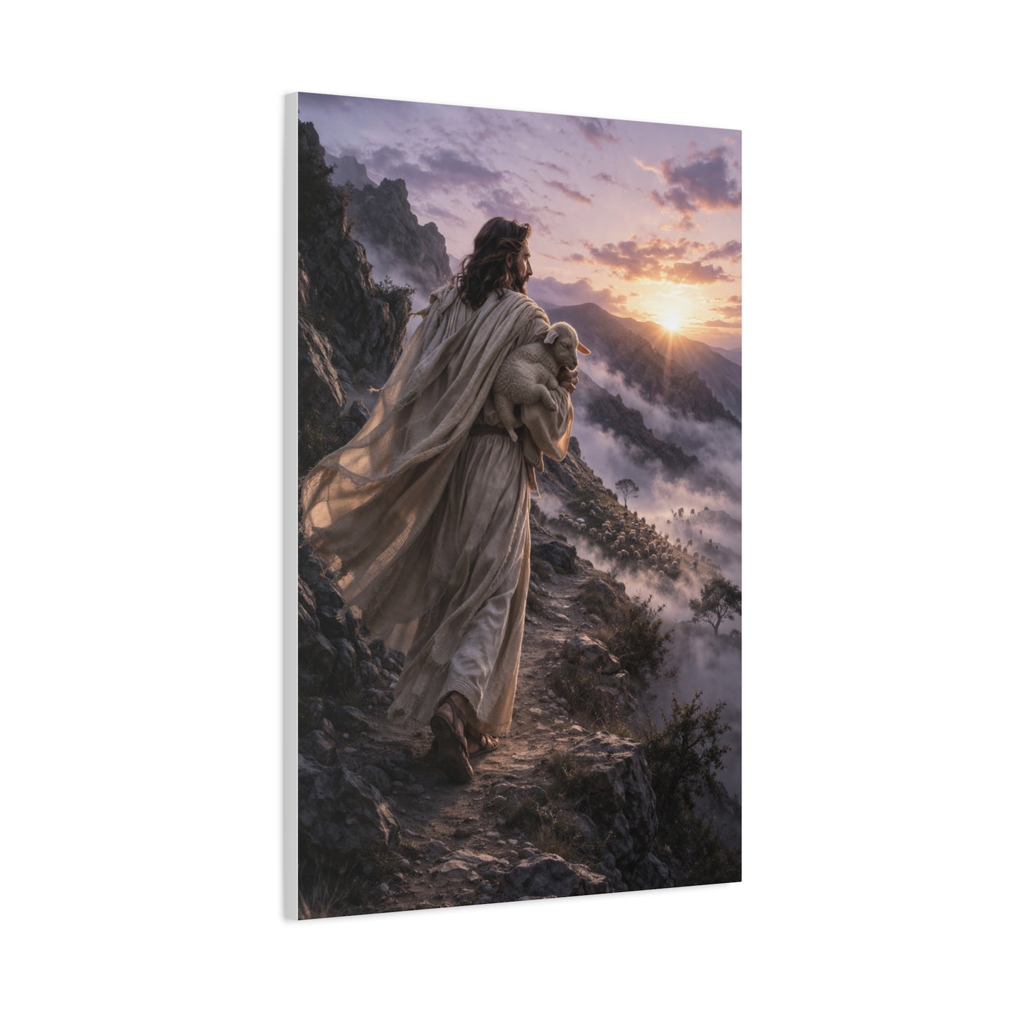 The Good Shepherd Mountain Path Wall Art & Canvas Print