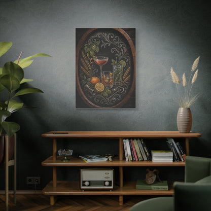 Chalkboard Cocktail Illustration Wall Art & Canvas Print