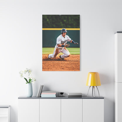 Baseball Slide Into Base Champion Wall Art & Canvas Prints