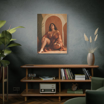 Boho Body-Positive Seated Portrait Wall Art & Canvas Print