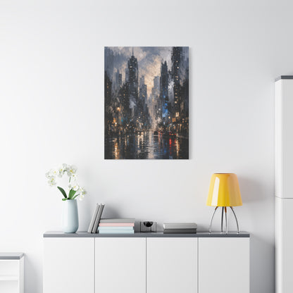 Rainy Cityscape Nights Wall Art & Canvas Print
