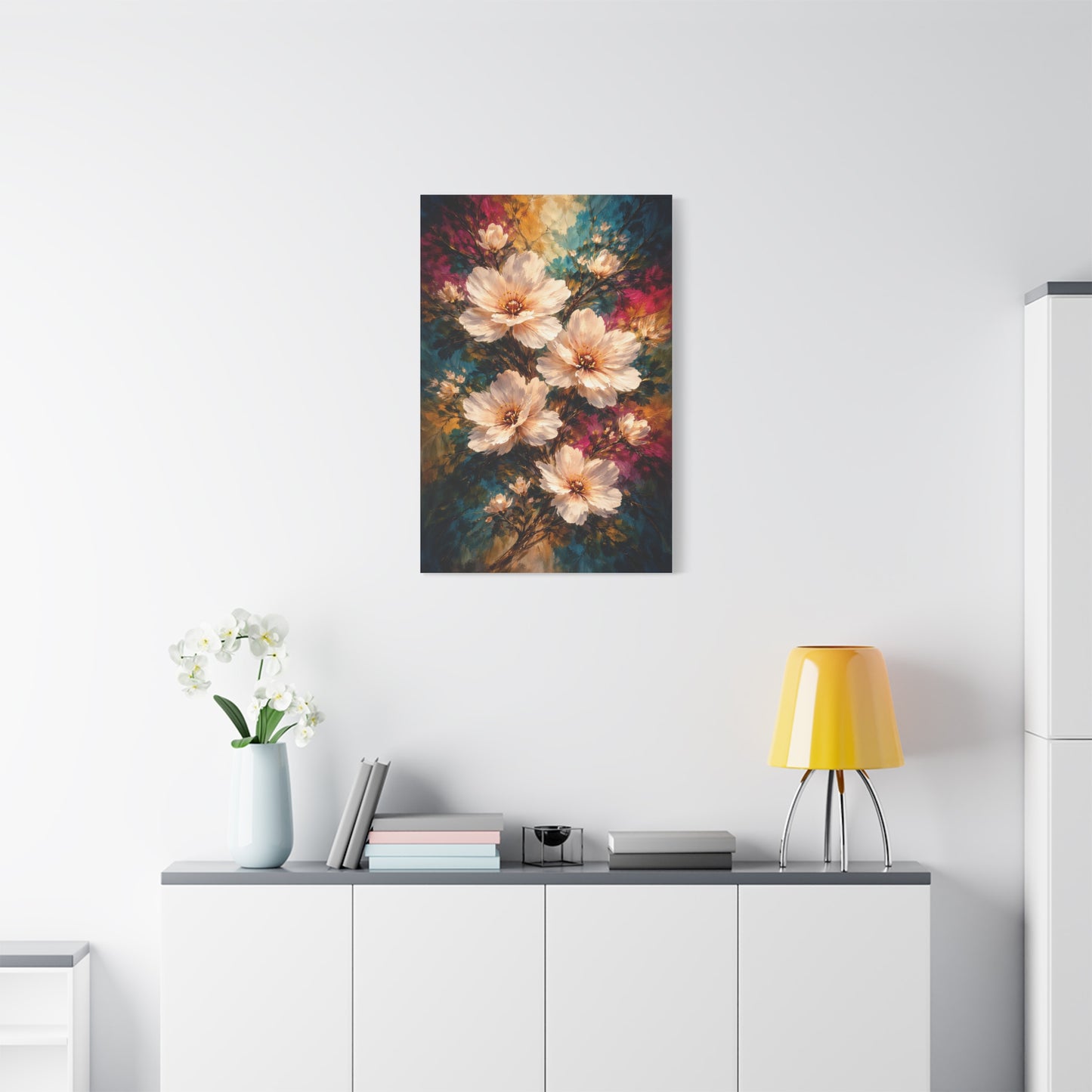 Oversized White Blossoms Floral Wall Art & Canvas Print