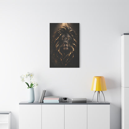 Black & Gold Lion Royal Portrait Wall Art & Canvas Print