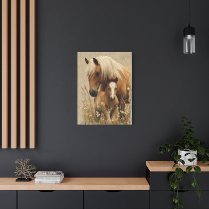 Mare and Foal Tender Bond Wall Art & Canvas Print