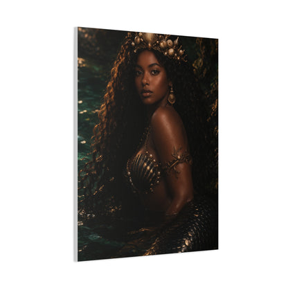 Regal Ocean Queen Mermaid Portrait Wall Art & Canvas Print