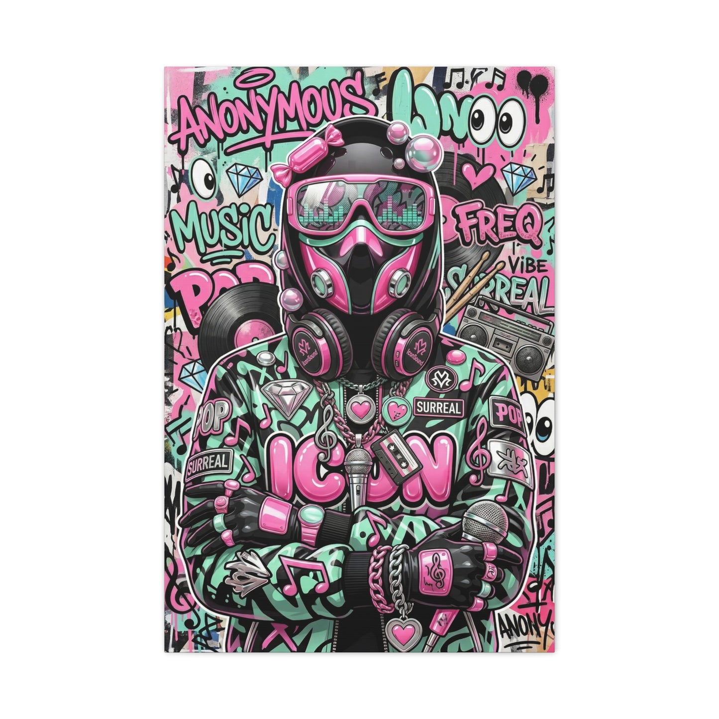 Pop Graffiti Music Icon Wall Art & Canvas Print