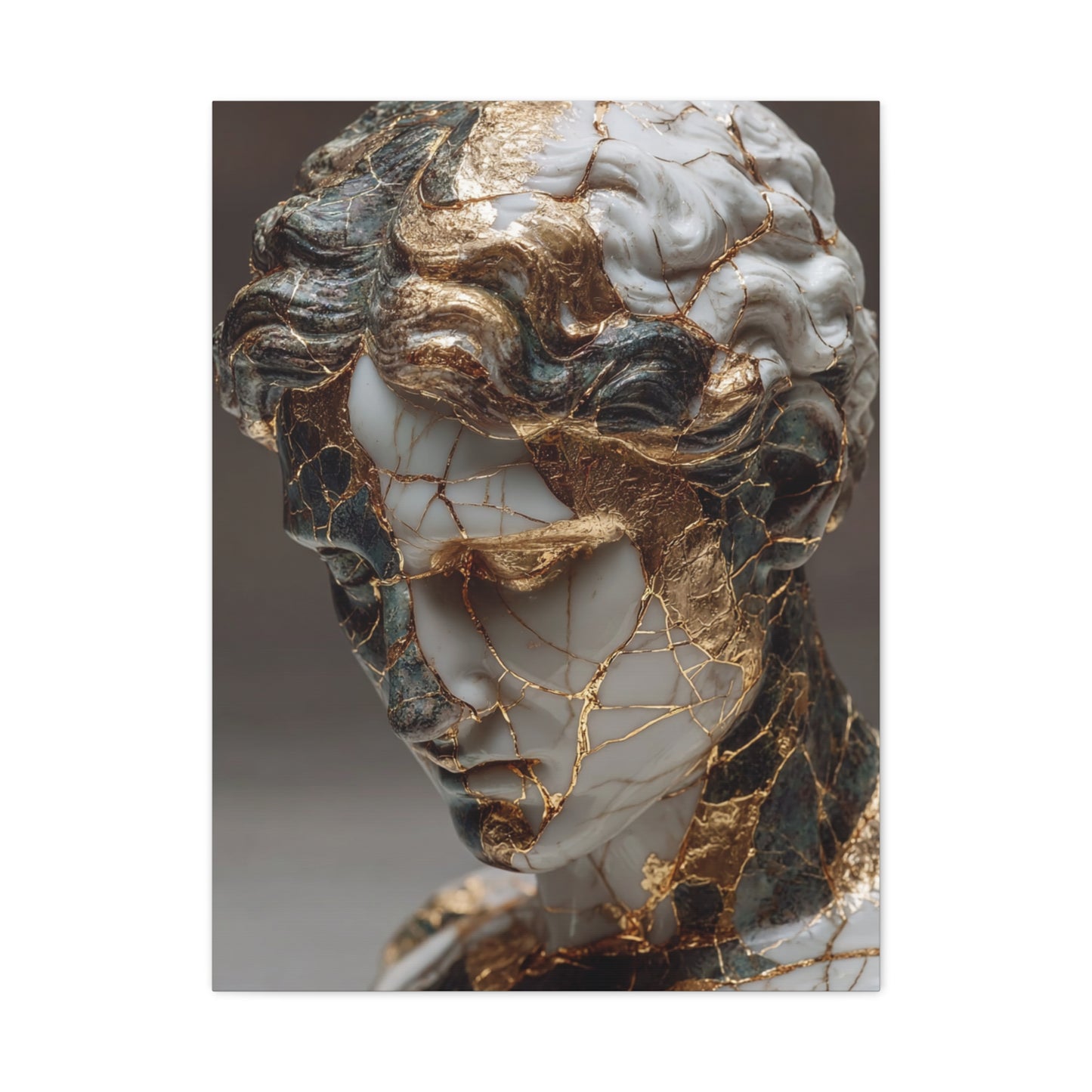 Marble And Gold Kintsugi Sculpture Wall Art & Canvas Print