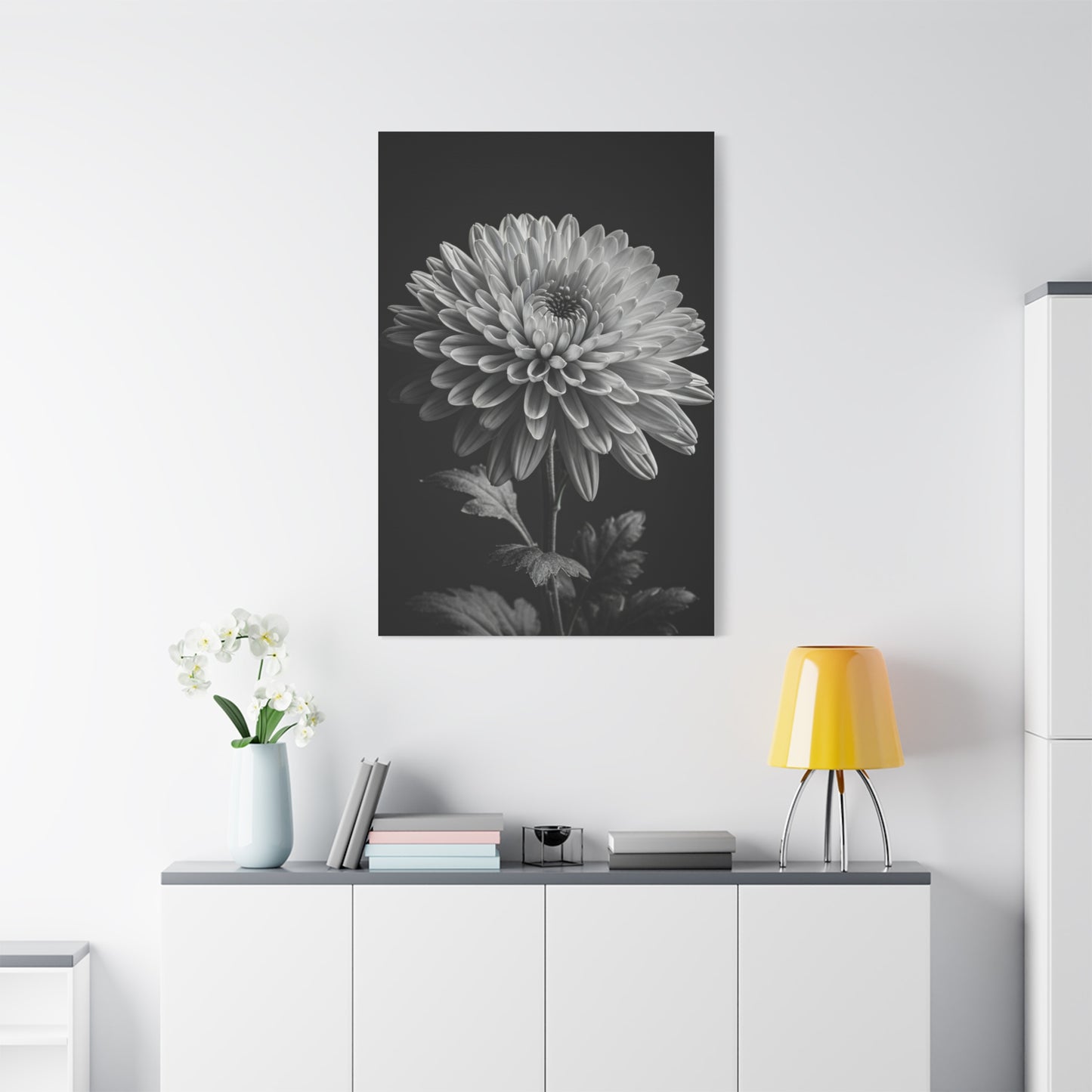 Chrysanthemum Bloom in Noir Wall Art & Canvas Prints