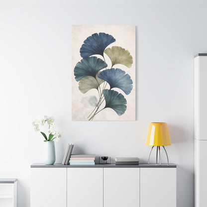 Navy Ginkgo Botanical Elegance Wall Art & Canvas Print