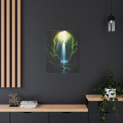 Sunlit Waterfall Sanctuary Wall Art & Canvas Prints