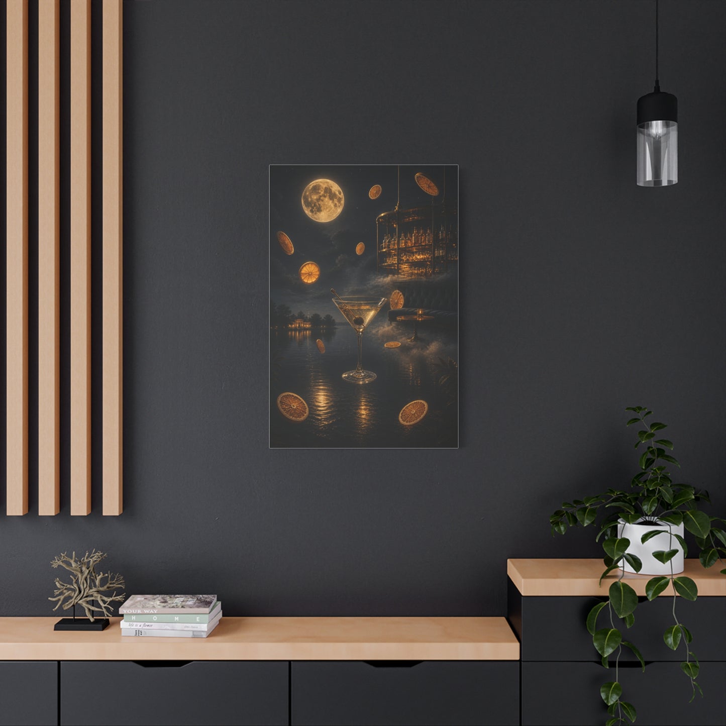 Surreal Moonlit Martini Dreamscape Wall Art & Canvas Print