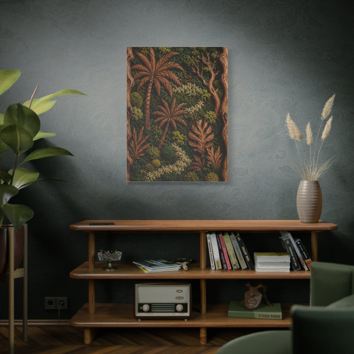 Biophilic Tropical Wood Relief Landscape Tropical Wall Art & Canvas Print