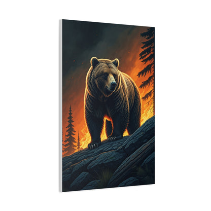 Majestic Bear in Fiery Wilderness Wall Art & Canvas Prints