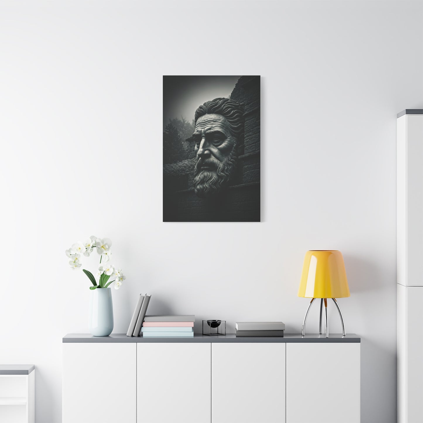 Ancient Stone Philosopher Bust Wall Art & Canvas Prints