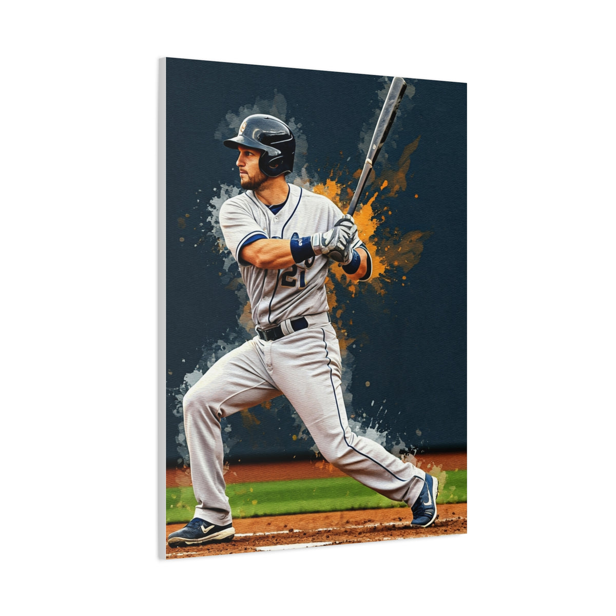 Batter Ready at Home Plate Stadium View Wall Art & Canvas Prints
