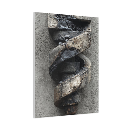 Weathered Spiral Stone Sculpture Wall Art & Canvas Print