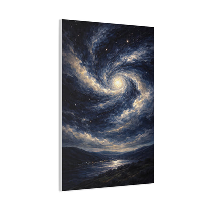 Cosmic Spiral Night Sky Wall Art & Canvas Print