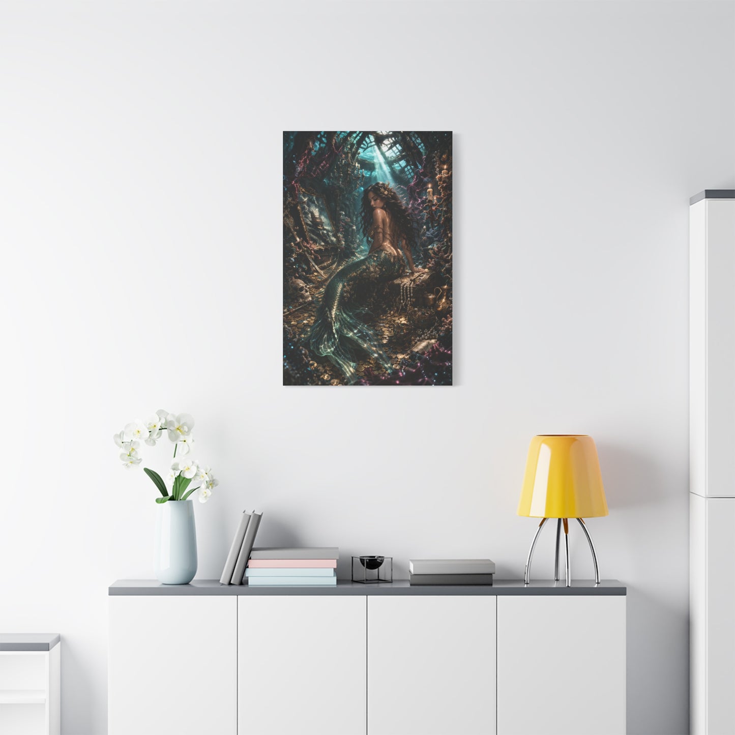 Sunken Treasure Mermaid Chamber Wall Art & Canvas Print