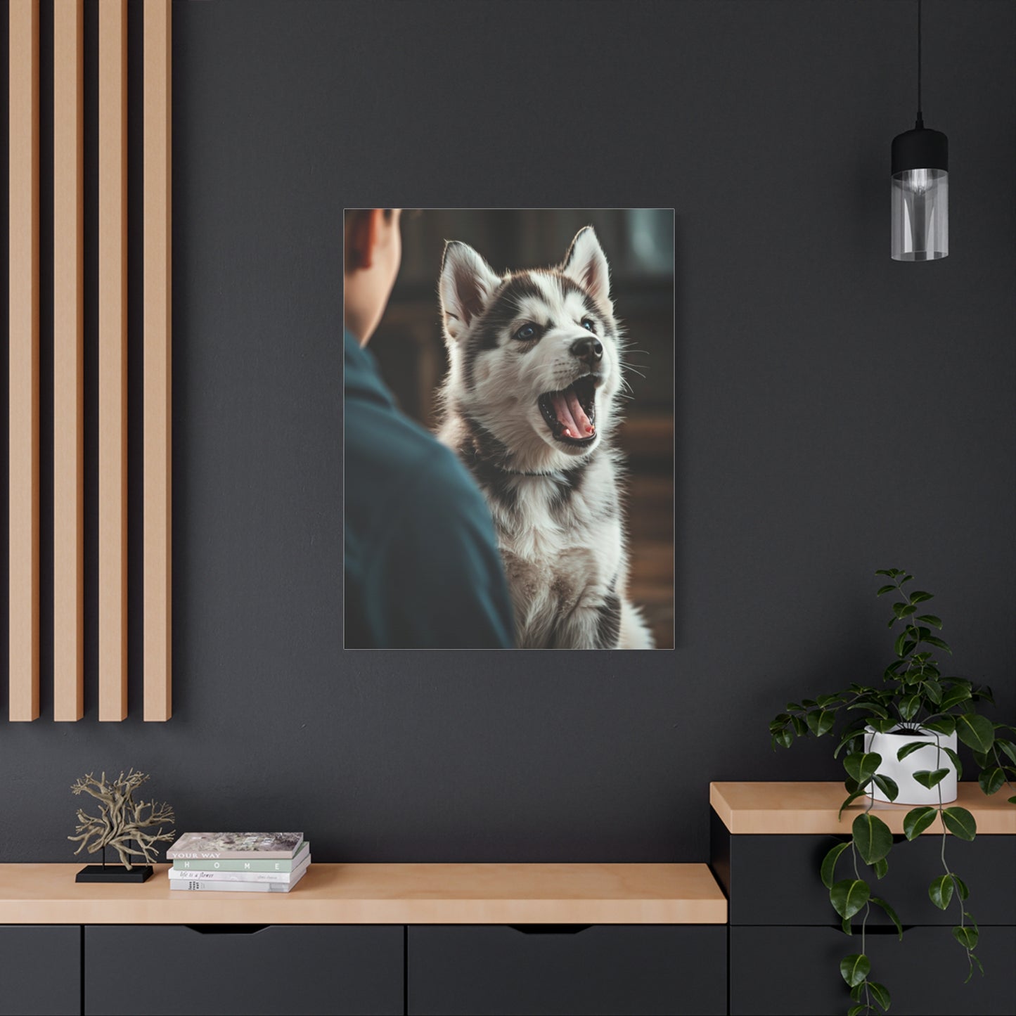 Joyful Howl Husky Wall Art & Canvas Print