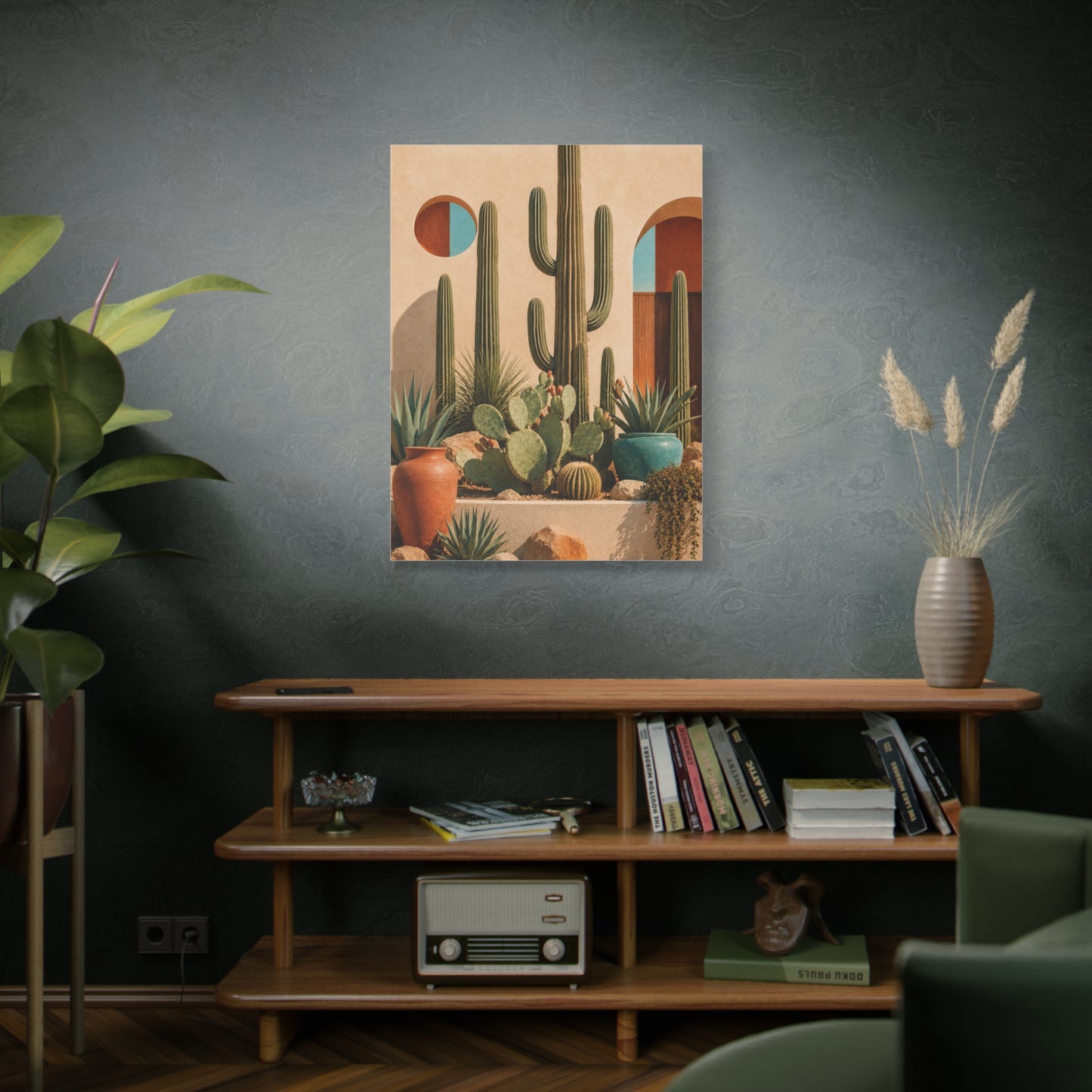 Desert Modern Cactus Garden Southwest Wall Art & Canvas Print